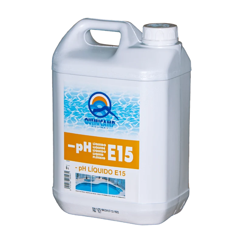 Reductor de pH, - pH líquido E15, 5 L. Quimicamp.