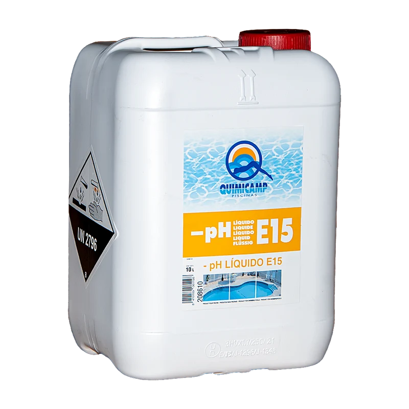 Reductor de pH, - pH líquido E15, 10 L. Quimicamp.