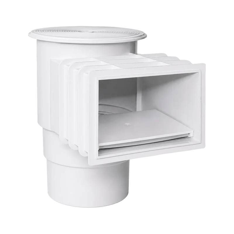 Skimmer QP para piscina de hormigón boca 200 mm blanco – tapa redonda – Ref. 500183