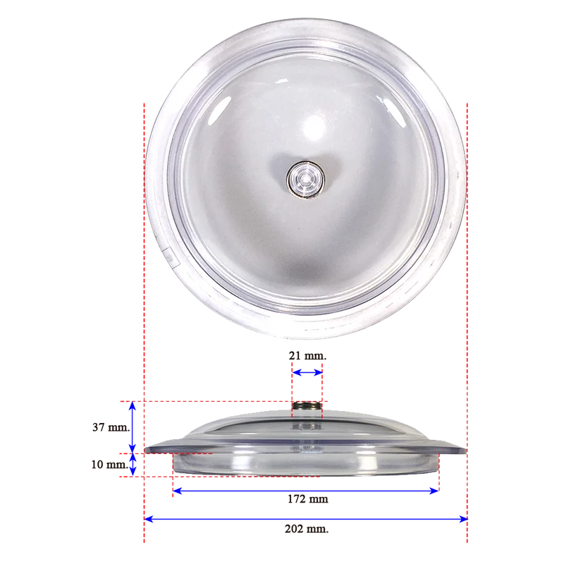 Tapa transparente filtros AstralPool 4404080102 con junta cierre zuncho