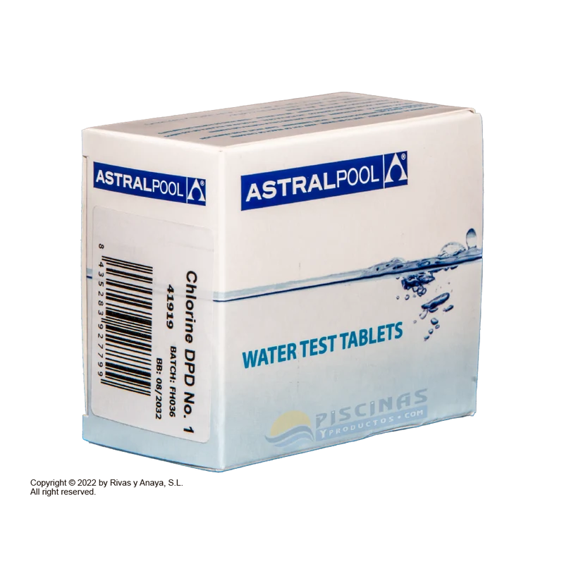 Reactivo DPD-1 para fotómetros, caja 250 tabletas. Astralpool.