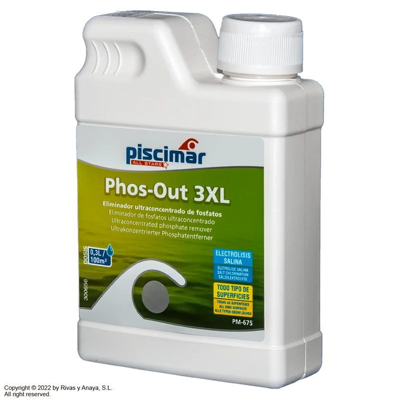 Eliminador de fosfatos PHOS-OUT 3XL PM-625, 0,5 L. Piscimar.