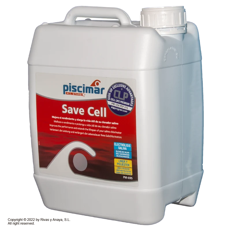 Protector-potenciador de electrólisis salina SAVECELL PM-695, 6 L. Piscimar.