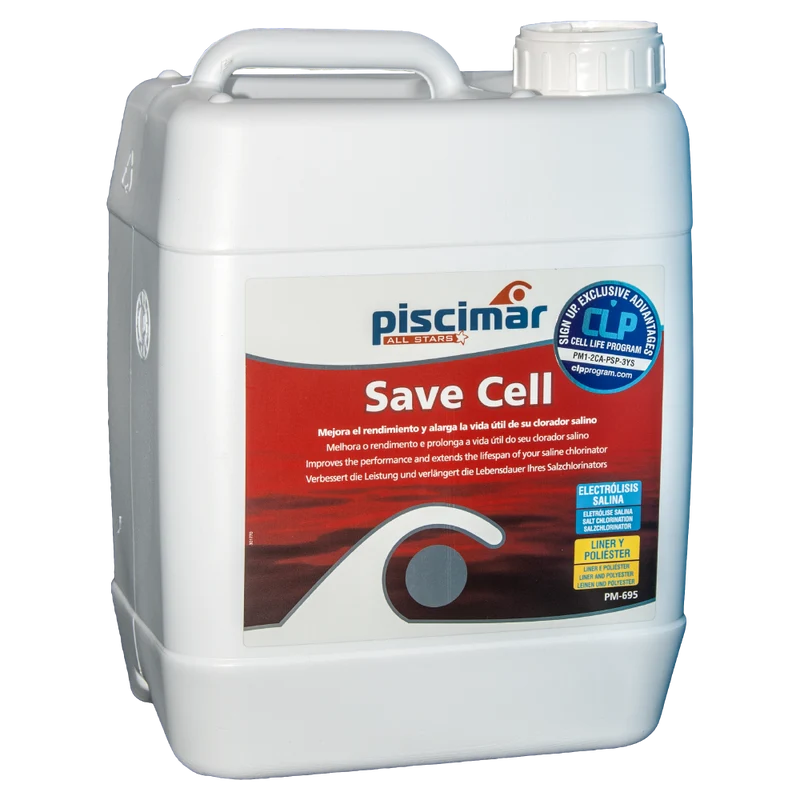 Protector-potenciador de electrólisis salina SAVECELL PM-695, 6 L. Piscimar.