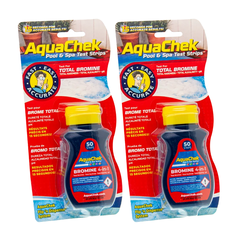 Pack de 2 Tiras analíticas Aquachek rojo para bromo, dureza, alcalinidad y pH.