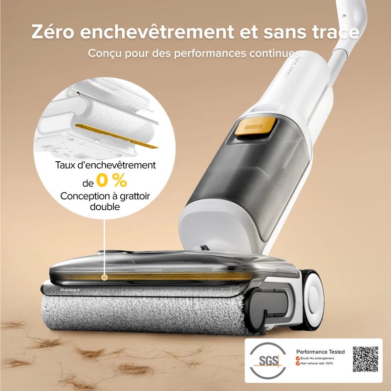 Aspirateur laveur intelligent Roborock F25 GT Gen 2 avec nettoyage anti-enchevêtrement