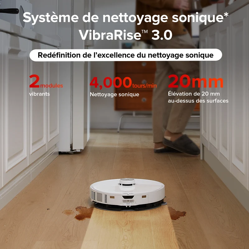 Roborock S8 MaxV Ultra aspirateur robot laveur avec Station RockDock® Ultra 8-en-1