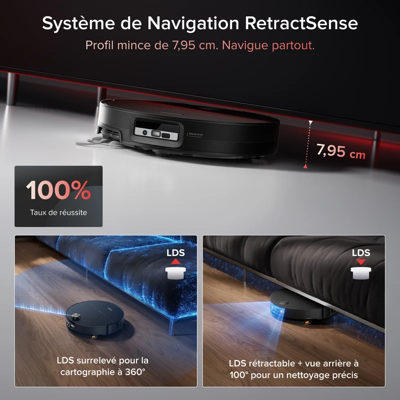 Roborock Saros 20 Sonic Aspirateur robot avec la toute nouvelle station RockDock®