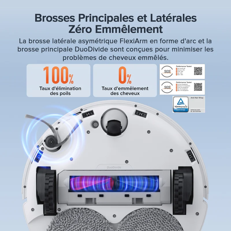 Roborock Qrevo Curv S5X robot aspirateur laveur avec station d’accueil multifonctionnelle 3.0