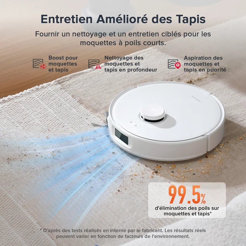 Roborock Qrevo Curv S5X robot aspirateur laveur avec station d’accueil multifonctionnelle 3.0