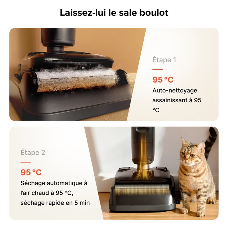Aspirateur laveur Roborock F25 ACE Pro avec nettoyage JetFoaming™
