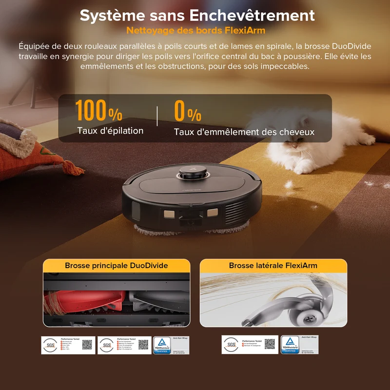 Roborock Qrevo S5V ( Qrevo Pro amélioré ) robot aspirateur laveur avec station d’accueil multifonctionnelle