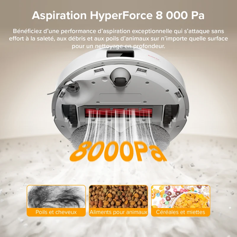 Roborock QV 35A Set ( Qrevo S amélioré ) robot aspirateur laveur avec station d’accueil multifonctionnelle