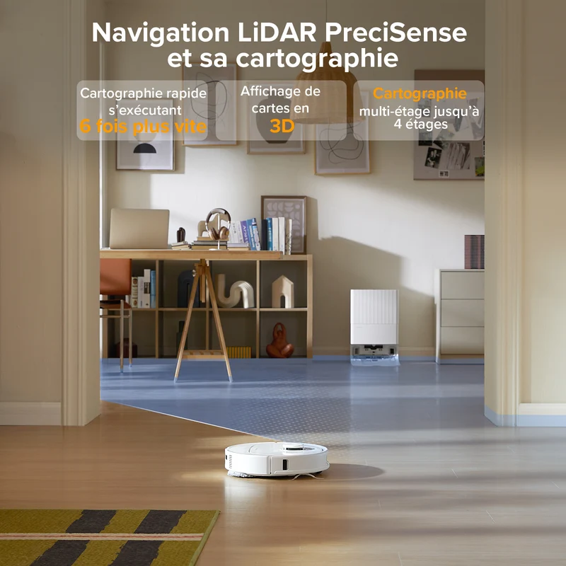 Roborock QV 35A Set ( Qrevo S amélioré ) robot aspirateur laveur avec station d’accueil multifonctionnelle