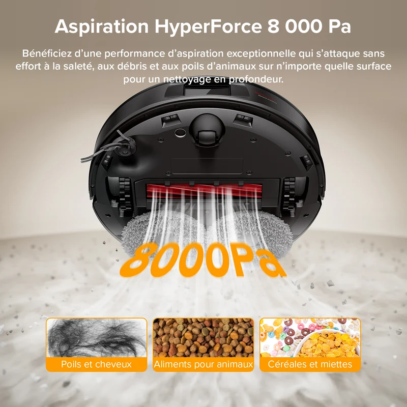 Roborock QV 35A Set ( Qrevo S amélioré ) robot aspirateur laveur avec station d’accueil multifonctionnelle