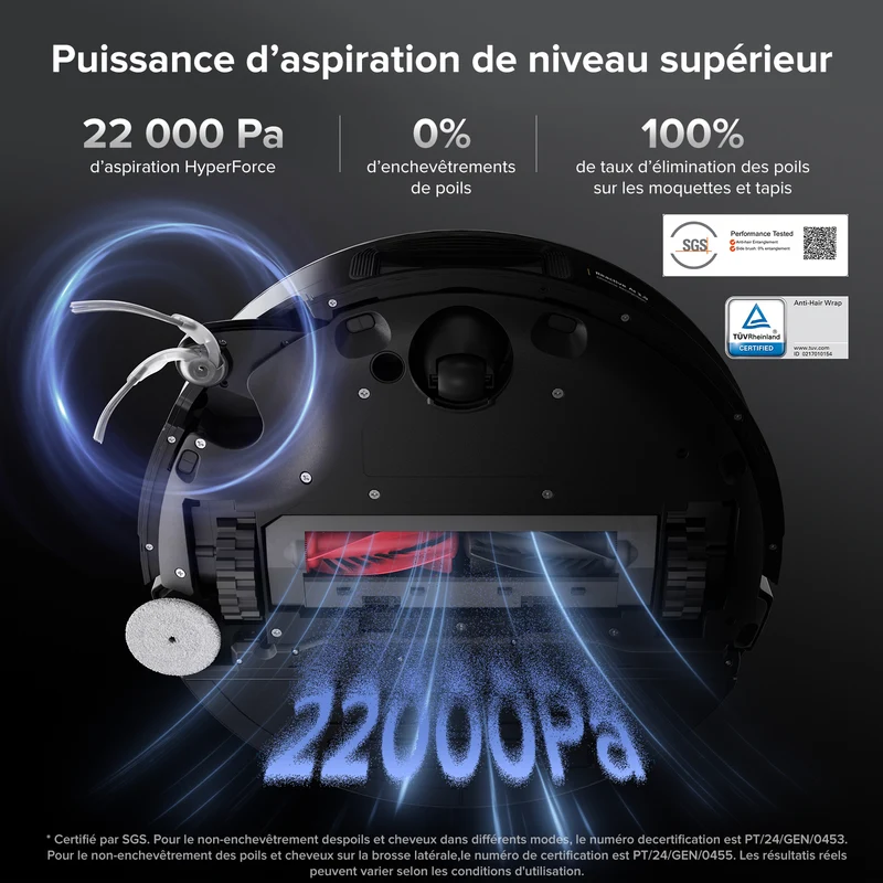 Roborock Saros 10 ( S8 MaxV Ultra amélioré ) robot aspirateur laveur avec station d’accueil multifonctionnelle RockDock® Ultra