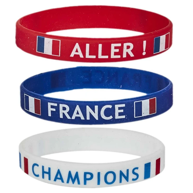 Lot de 3 bracelets supporter