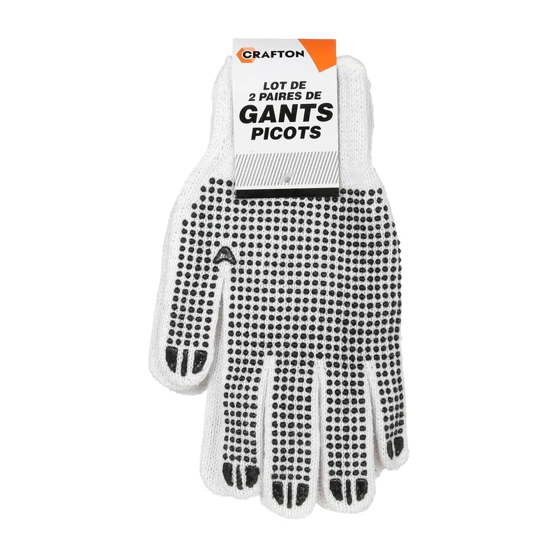 Lot de 2 paires de gants picots