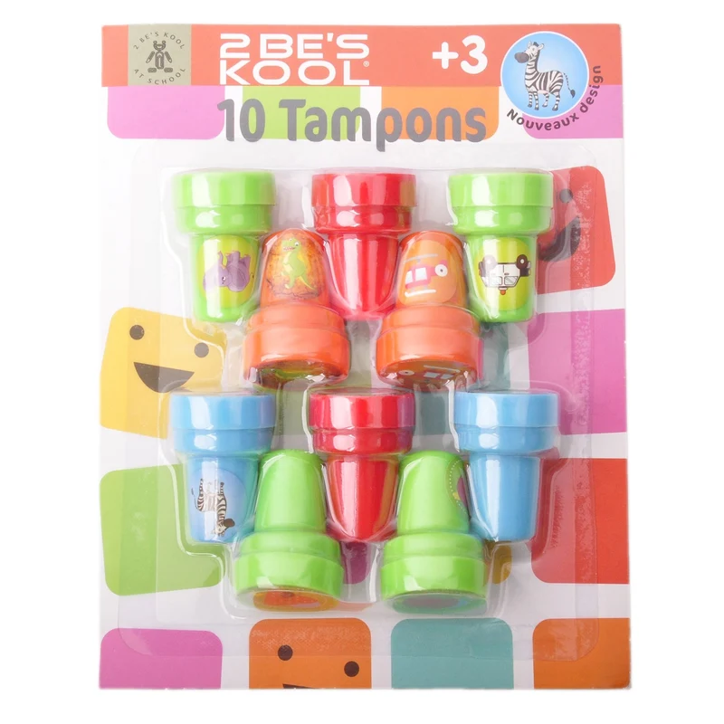 Lot de 10 tampons colorés