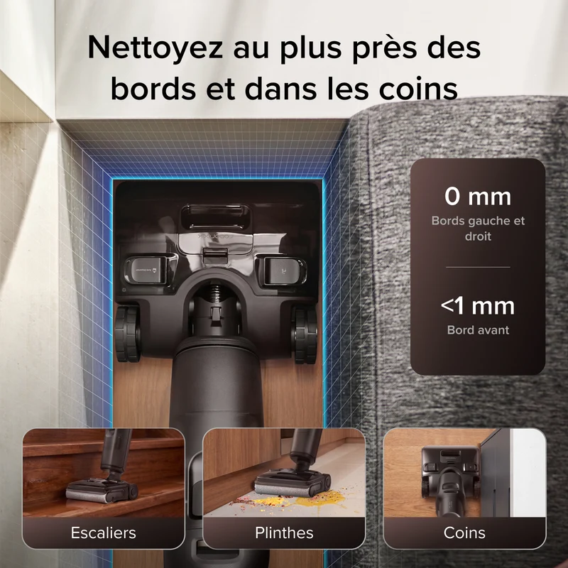 Aspirateur laveur Roborock F25 Pro Turbo avec nettoyage en profondeur HyperScrub en un appui