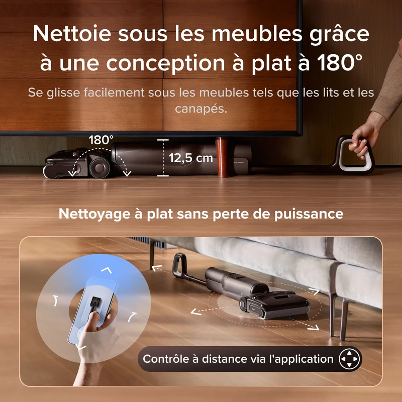 Aspirateur laveur Roborock F25 Pro Turbo avec nettoyage en profondeur HyperScrub en un appui