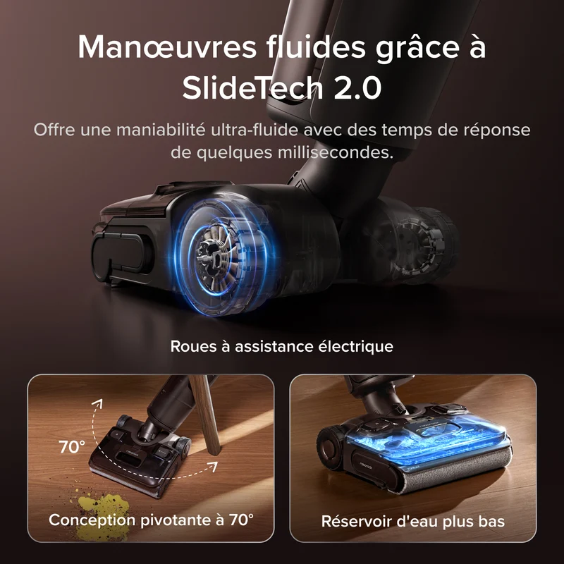Aspirateur laveur Roborock F25 Pro Turbo avec nettoyage en profondeur HyperScrub en un appui