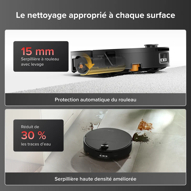 Roborock Saros 20 Flow Complete - Système autonettoyant pressurisé SpiraFlow™ 2.0