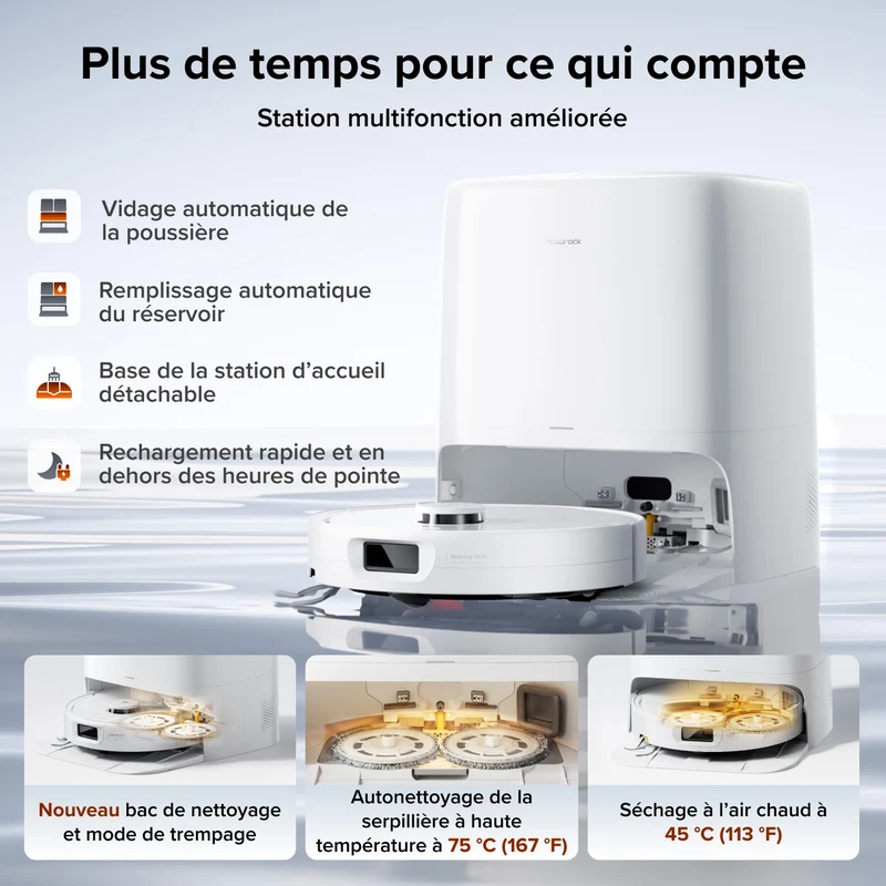 Aspirateur robot Roborock Qrevo 2 Pro Set avec retrait automatique des serpillières
