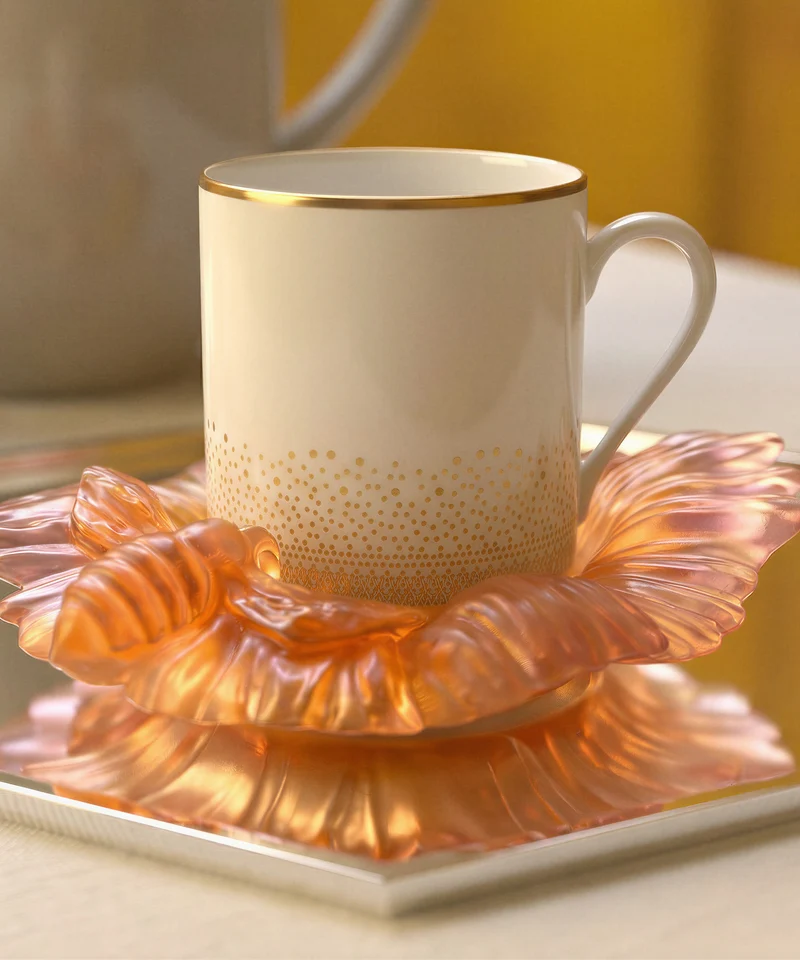 Or d'Abeille Tasse à café avec soucoupe cristal