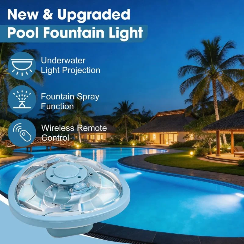 Floating Pool Fountain With LED Lights & Remote