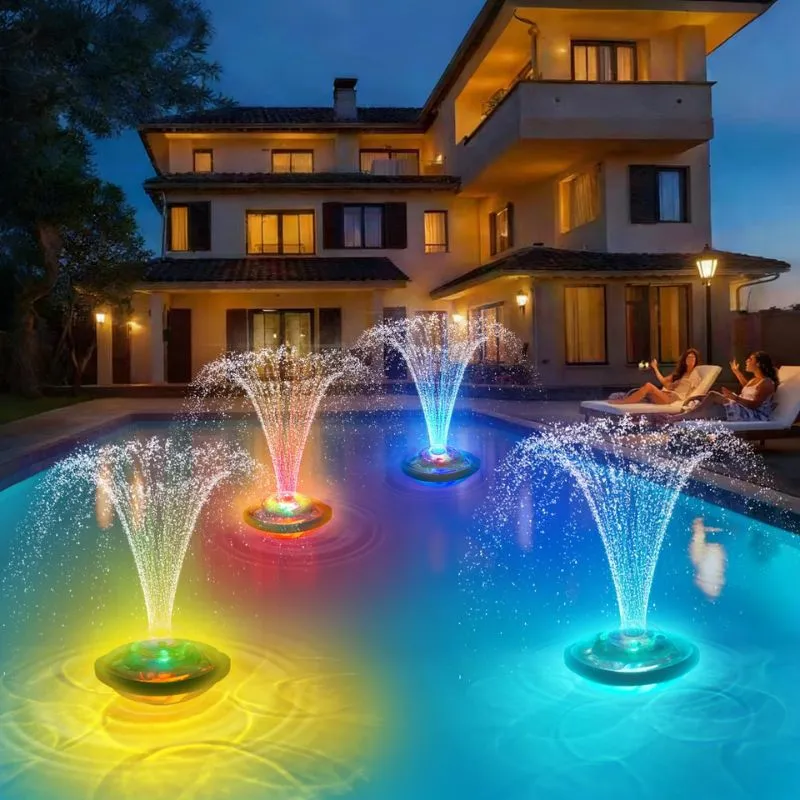 Floating Pool Fountain With LED Lights & Remote