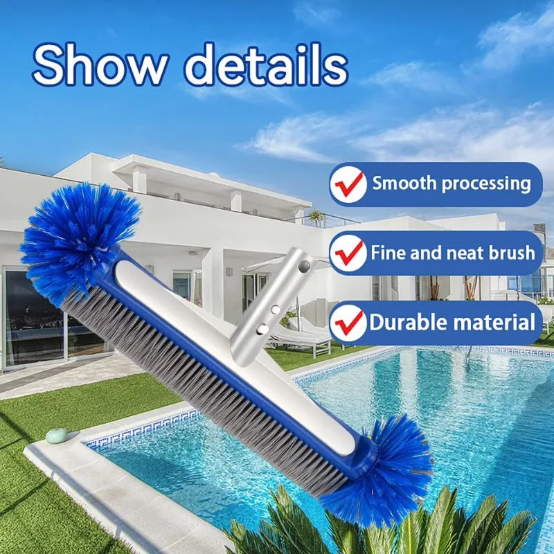 4-in-1 Pool Cleaning Kit with 17.5" Brush, Rotatable Brush, Net & Pole
