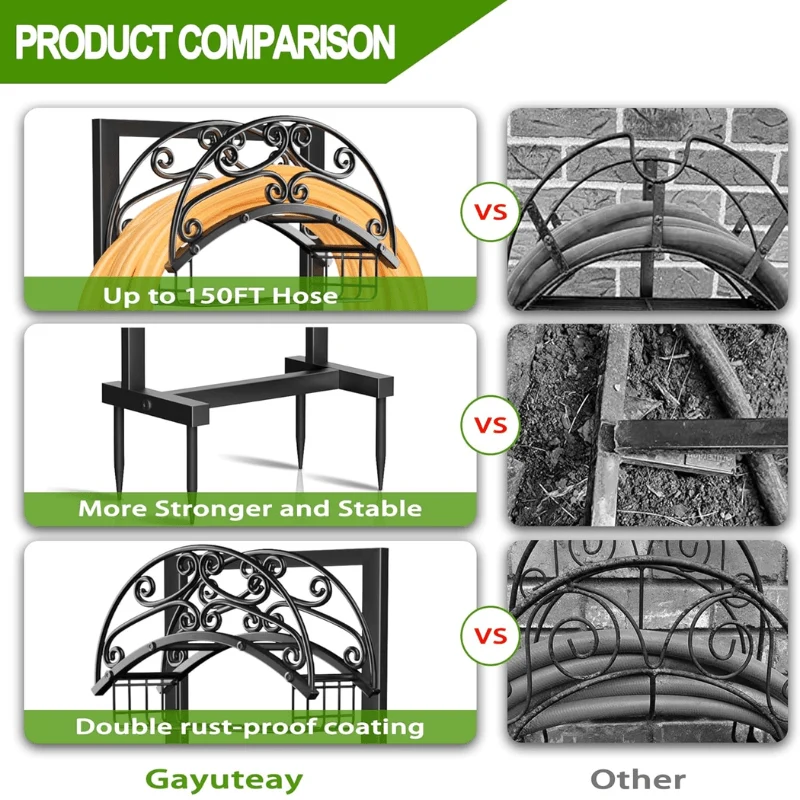 Freestanding Garden Hose Holder with Storage Basket (Hoses not included)
