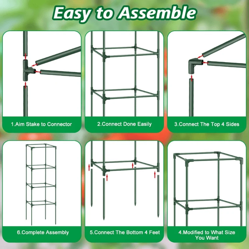 Square Tomato Plant Cage for Garden & Climbing Plant [3 Set]