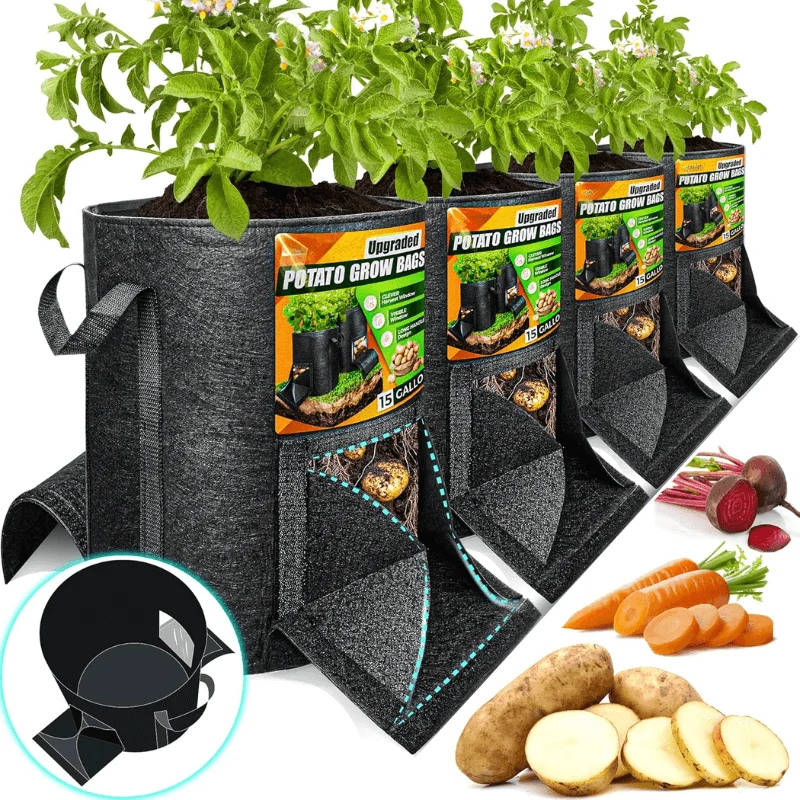 15-Gallon Potato Grow Bags with Dual Harvest Windows