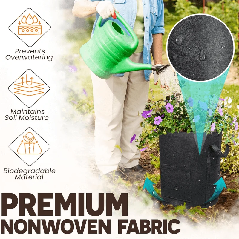 15-Gallon Potato Grow Bags with Dual Harvest Windows
