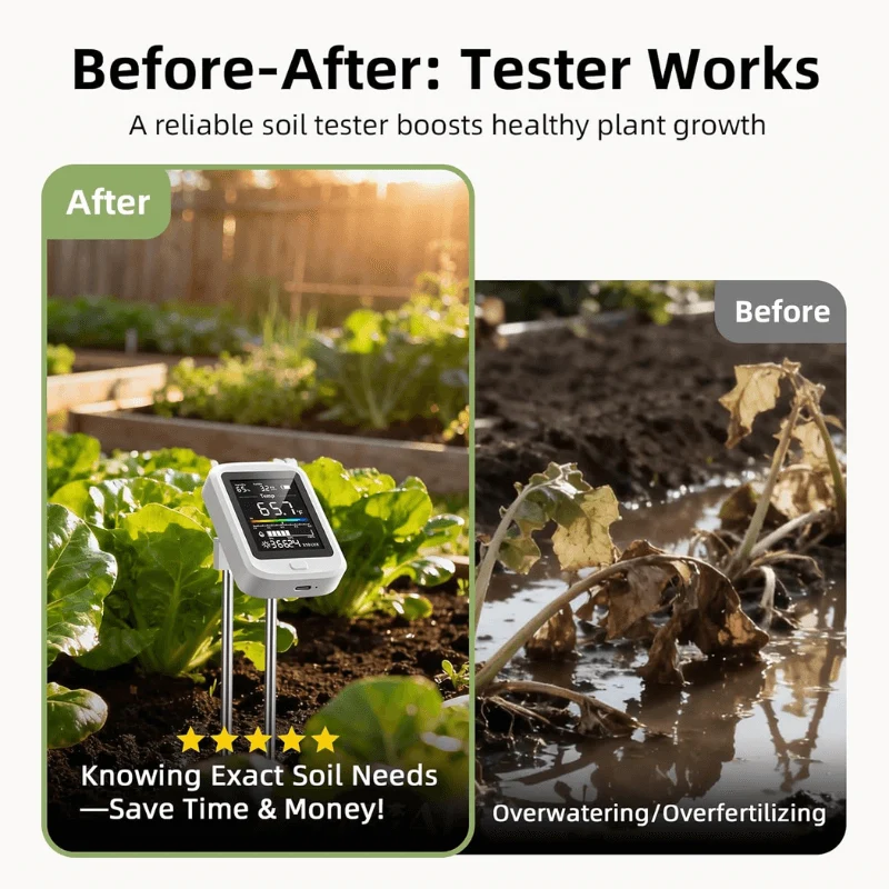6-IN-1 Soil Moisture Meter for Indoor & Outdoor Plant