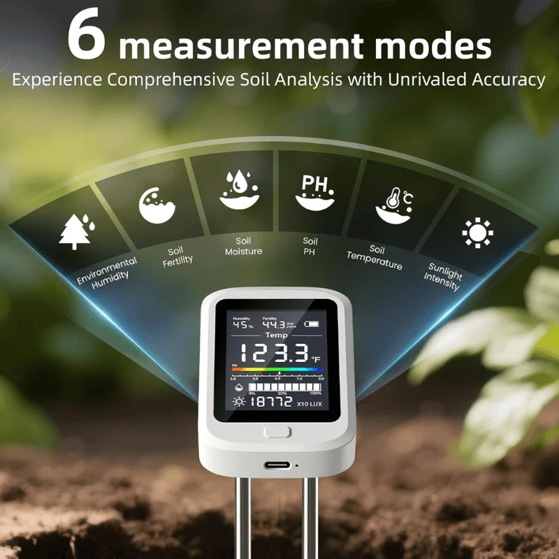 6-IN-1 Soil Moisture Meter for Indoor & Outdoor Plant