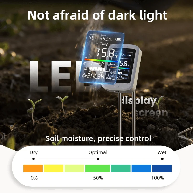 6-IN-1 Soil Moisture Meter for Indoor & Outdoor Plant