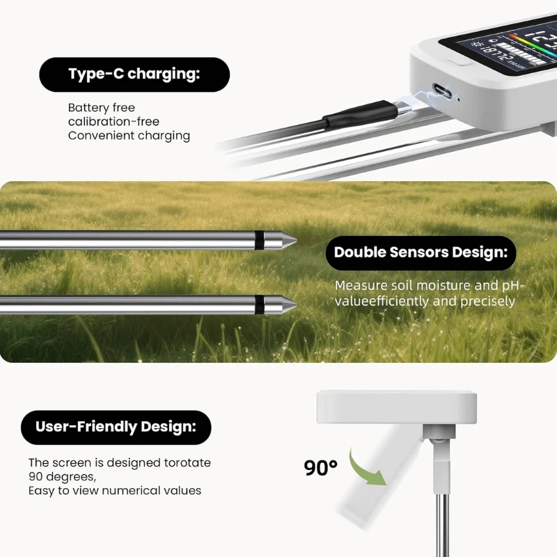 6-IN-1 Soil Moisture Meter for Indoor & Outdoor Plant
