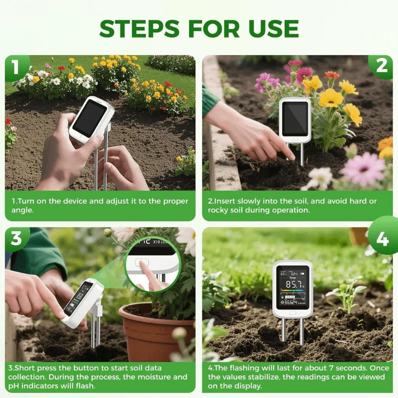 6-IN-1 Soil Moisture Meter for Indoor & Outdoor Plant