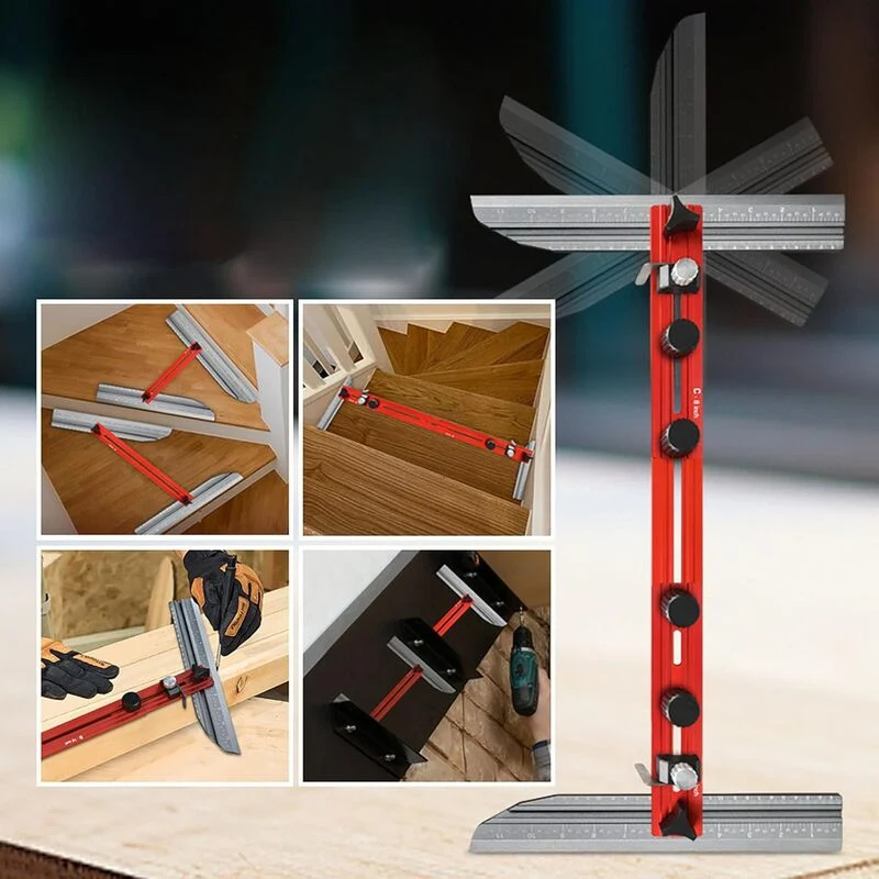 Stair Tread Template Tool with Dual Scale