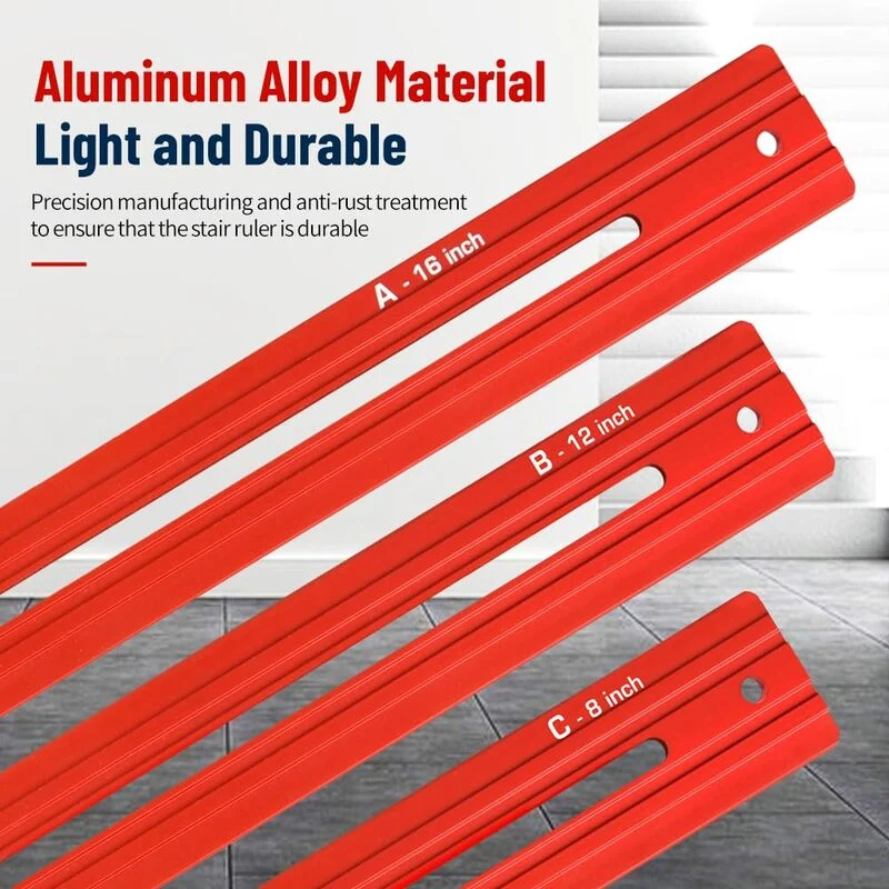 Stair Tread Template Tool with Dual Scale