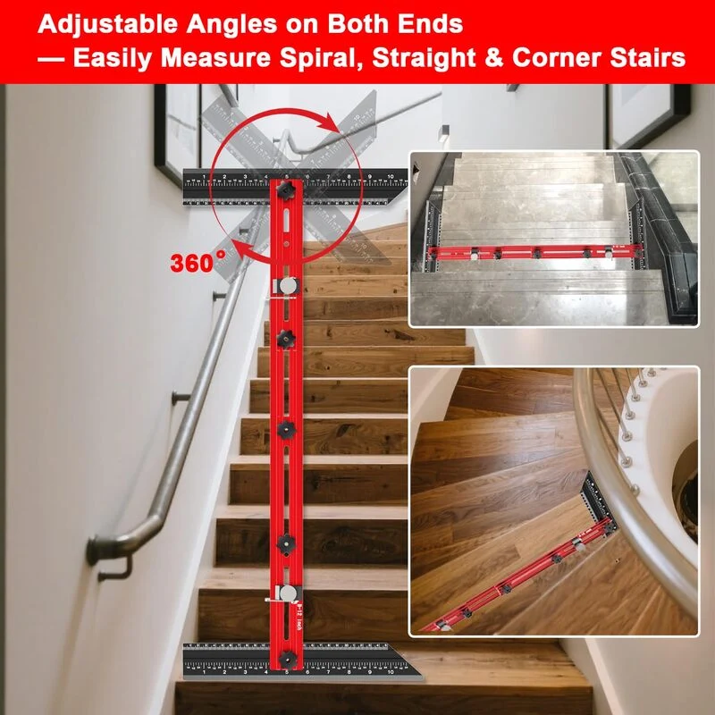 Stair Tread Template Tool with Dual Scale