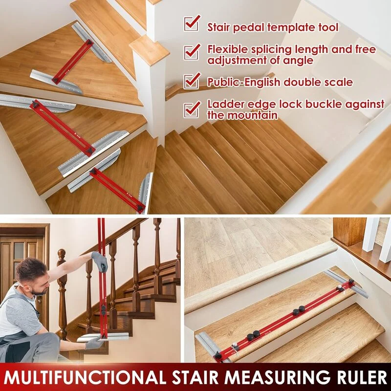 Stair Tread Template Tool with Dual Scale