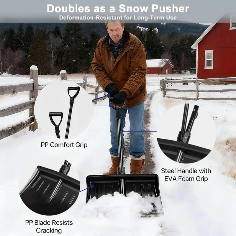 18 inches Large Snow Shovel with Metal Edge