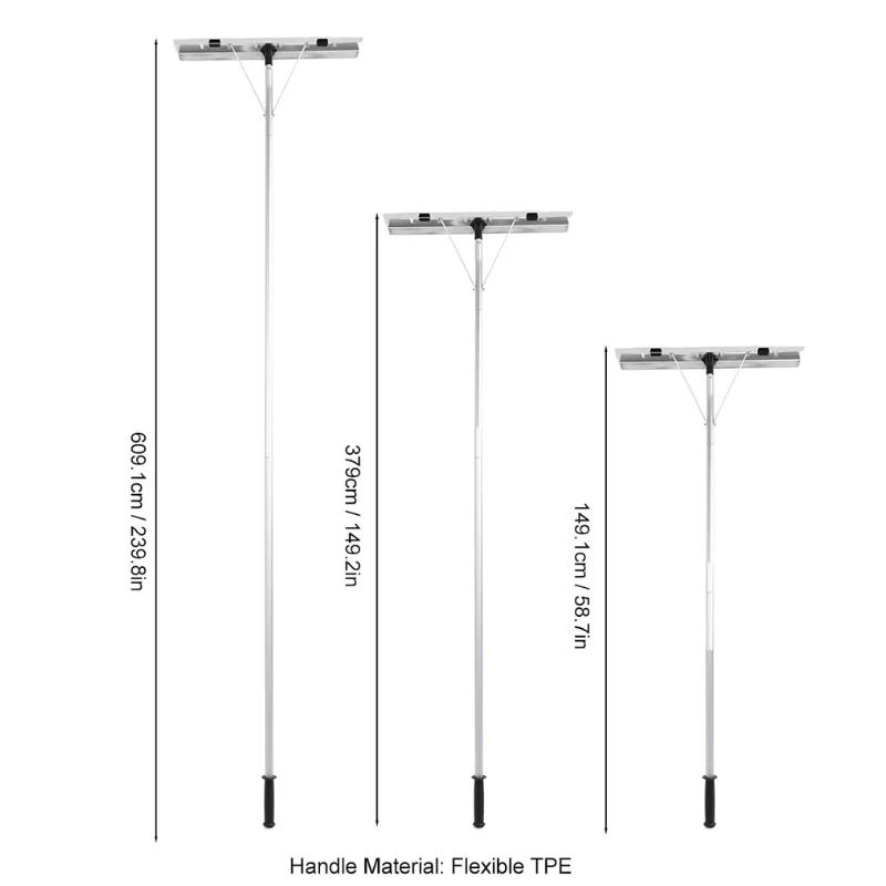 26 inches Snow Roof Rake & Rake Extensions with Wheels