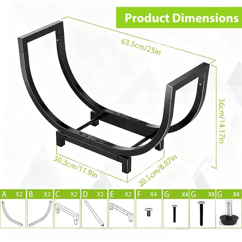 25" Firewood Rack Indoor & Outdoor