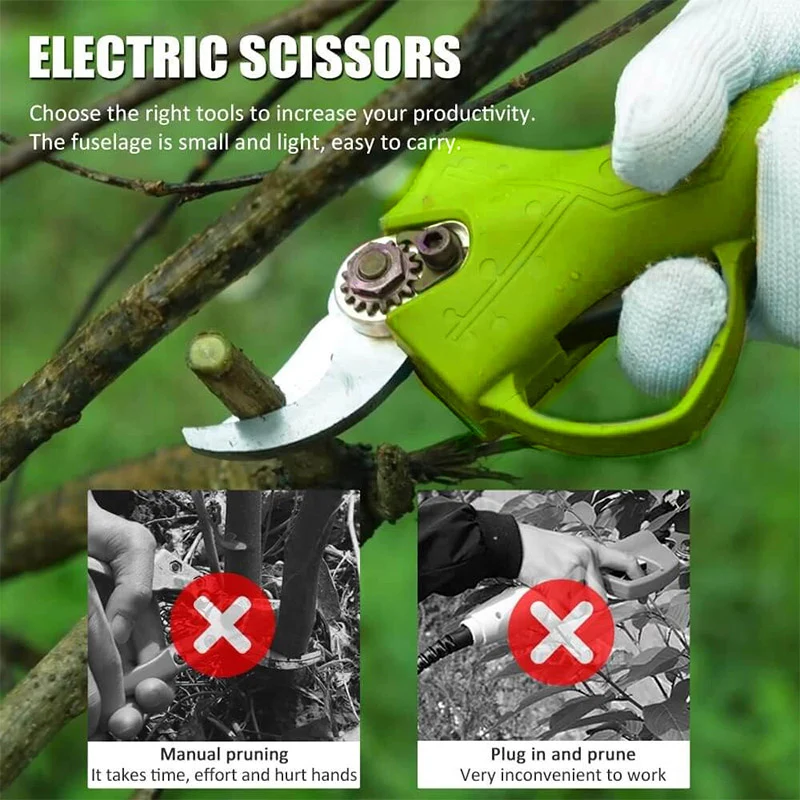 4 in 1 Cordless Pole Pruning Shears with 14ft Extension Chainsaw