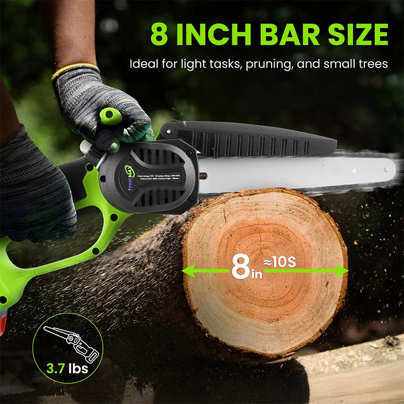 4 in 1 Cordless Pole Pruning Shears with 14ft Extension Chainsaw